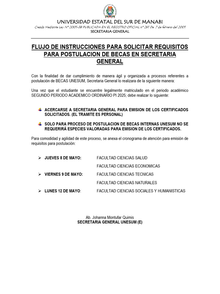 Proceso Para Solicitar Requisitos Para Becas Pi 2025 | PDF