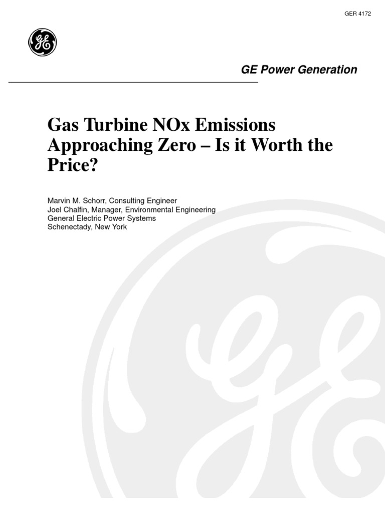 Evaluating Gas Turbine NOx Control Costs | PDF | N Ox | Combustion