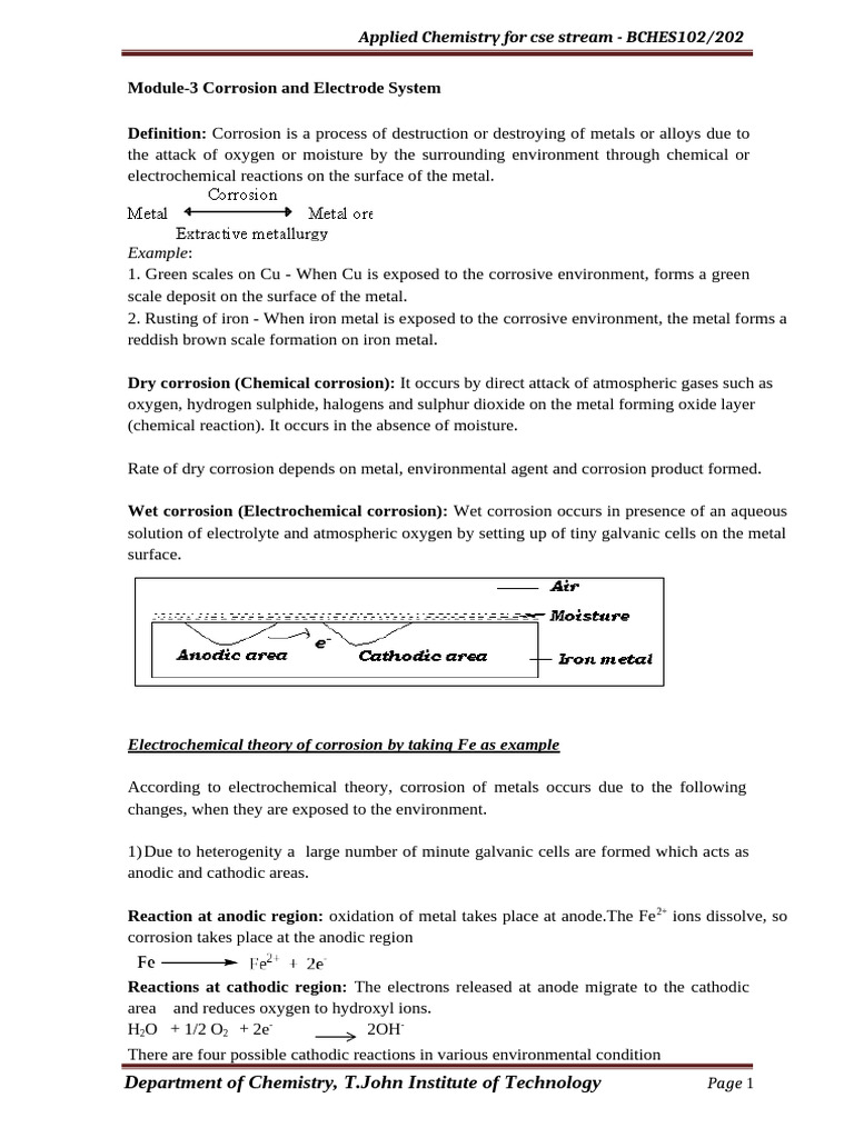 Corrosion and Electrode Systems Explained | PDF | Corrosion ...