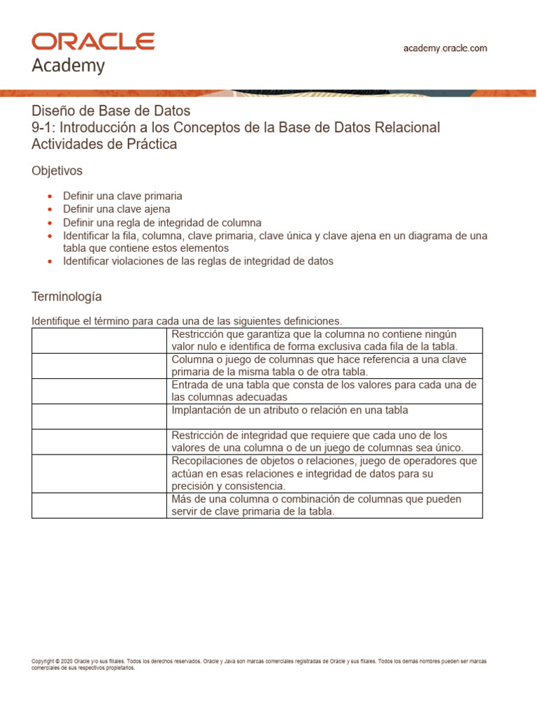 Definición de Claves en Bases de Datos | PDF | Base de datos relacional ...