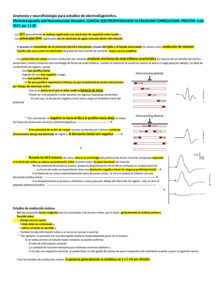 Electrodiagnóstico: NCS y EMG Explicados | PDF | Nervio | Potencial de ...