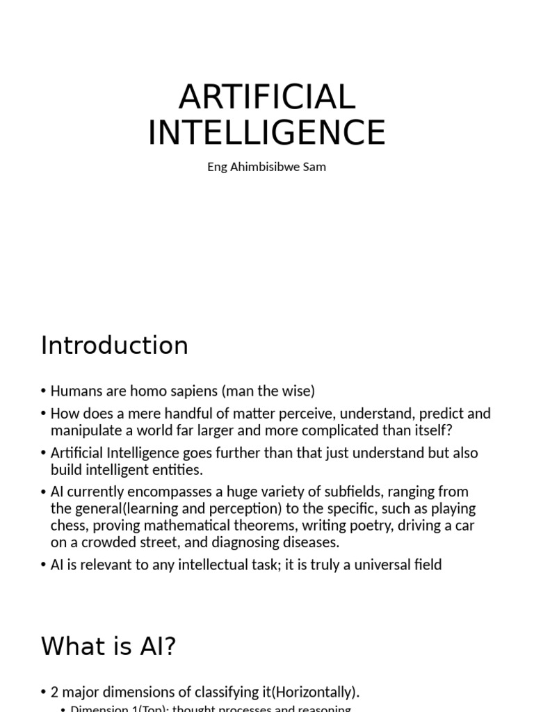Modern Approach To AI - Introduction | PDF | Logic | Intelligence (AI ...