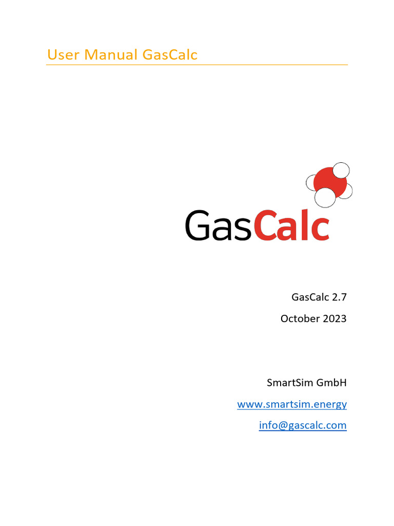 1 User Manual Gascalc | PDF | Microsoft Excel | Parameter (Computer ...