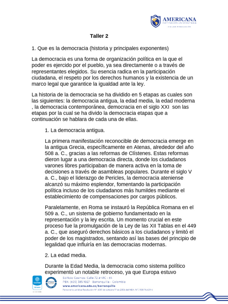 Historia de la Democracia y sus Retos | PDF | Democracia | Ideologías ...