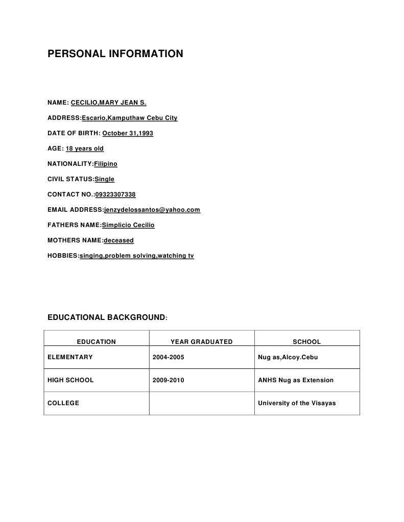 Mary Jean Cecilio's Academic Portfolio | PDF