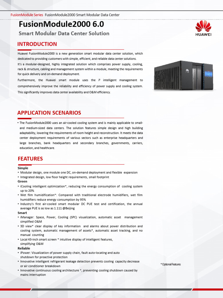 Huawei FusionModule2000 Overview | PDF | Data Center | Alternating Current