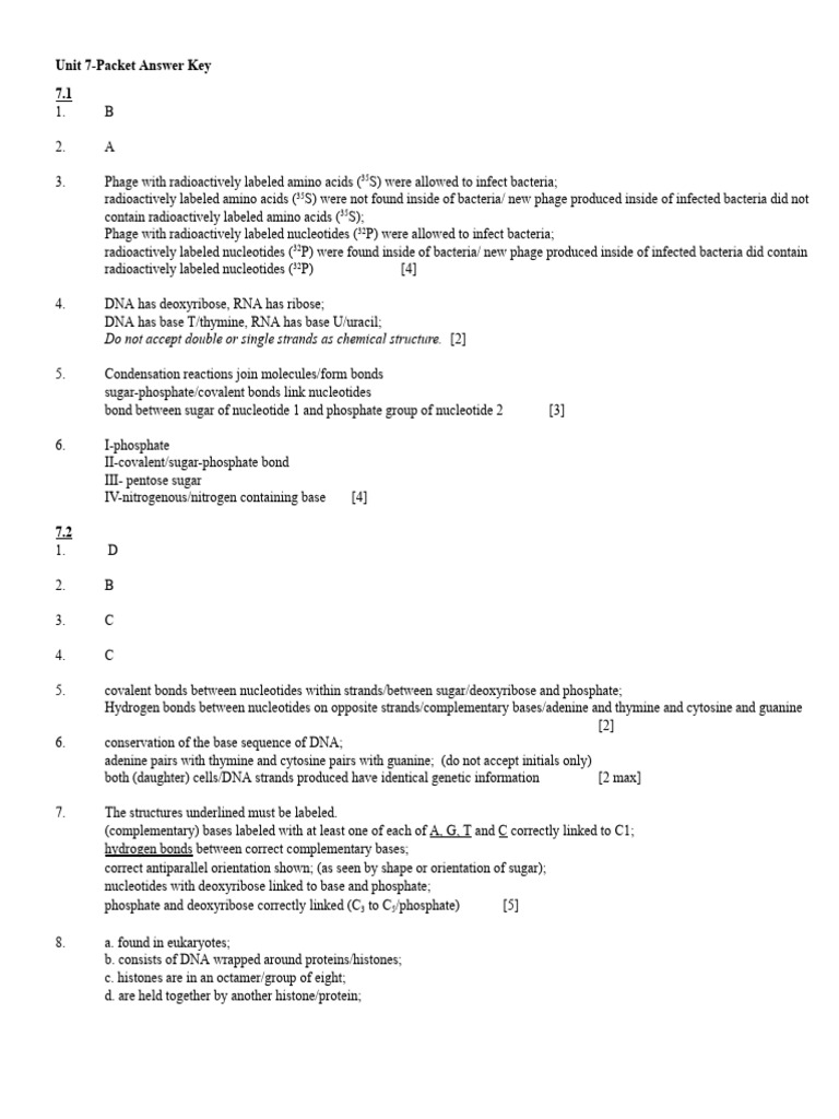 Unit 7 Biology Answer Key | PDF | Primer (Molecular Biology) | Dna ...