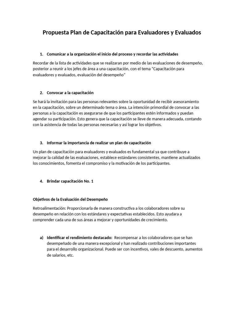 Capacitación para Evaluadores y Evaluados | PDF | Evaluación de ...