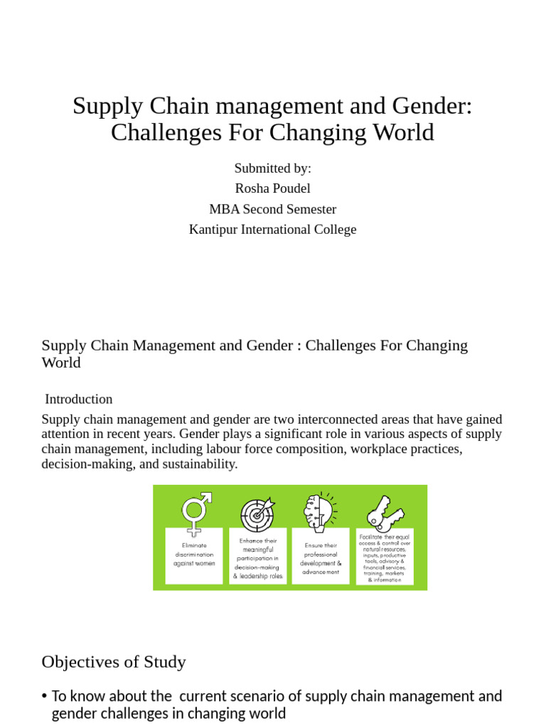 Gender Challenges in Supply Chain Management | PDF | Supply Chain ...