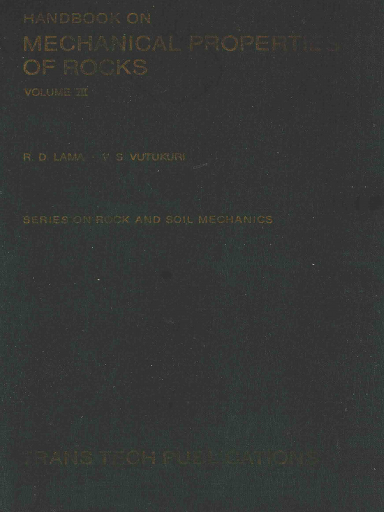 Handbook on Mechanical Properties of Rocks | PDF
