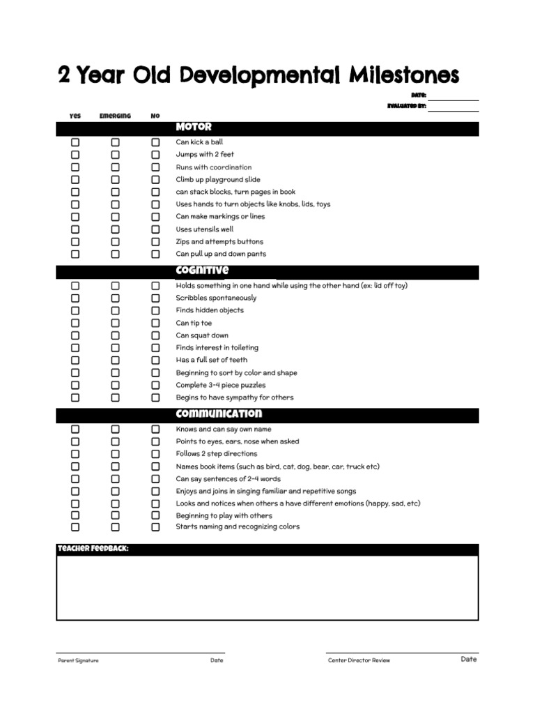 2 Year Old Developmental Milestones: Motor | PDF | Toys | Psychological ...