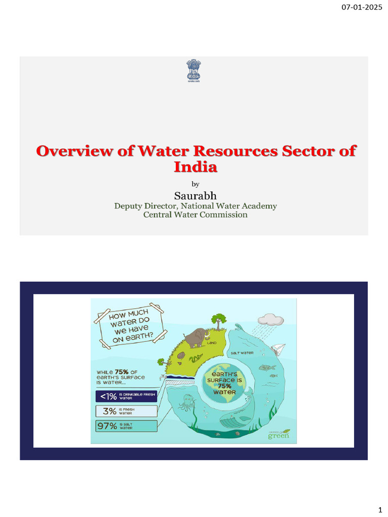 India's Water Resources Overview 2025 | PDF | Water Scarcity | Physical ...