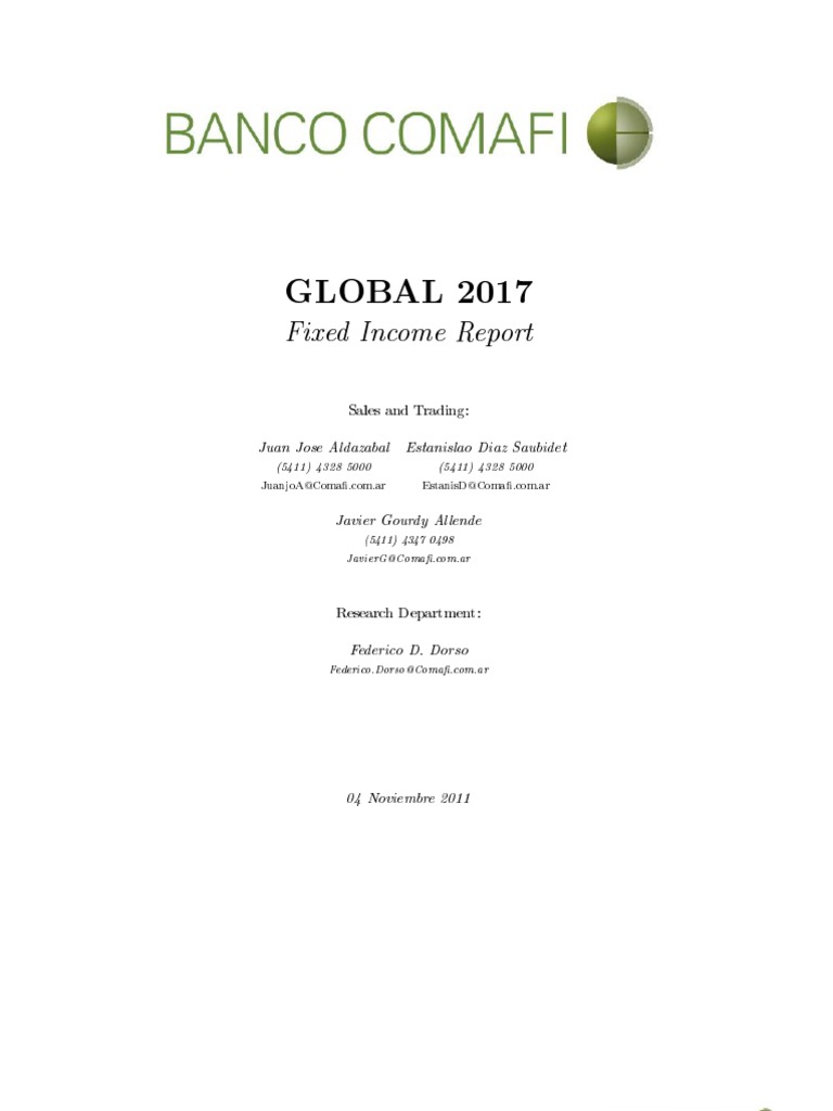 GLOBAL 2017: Fixed Income Report | PDF | Bond Duration | Financial Markets