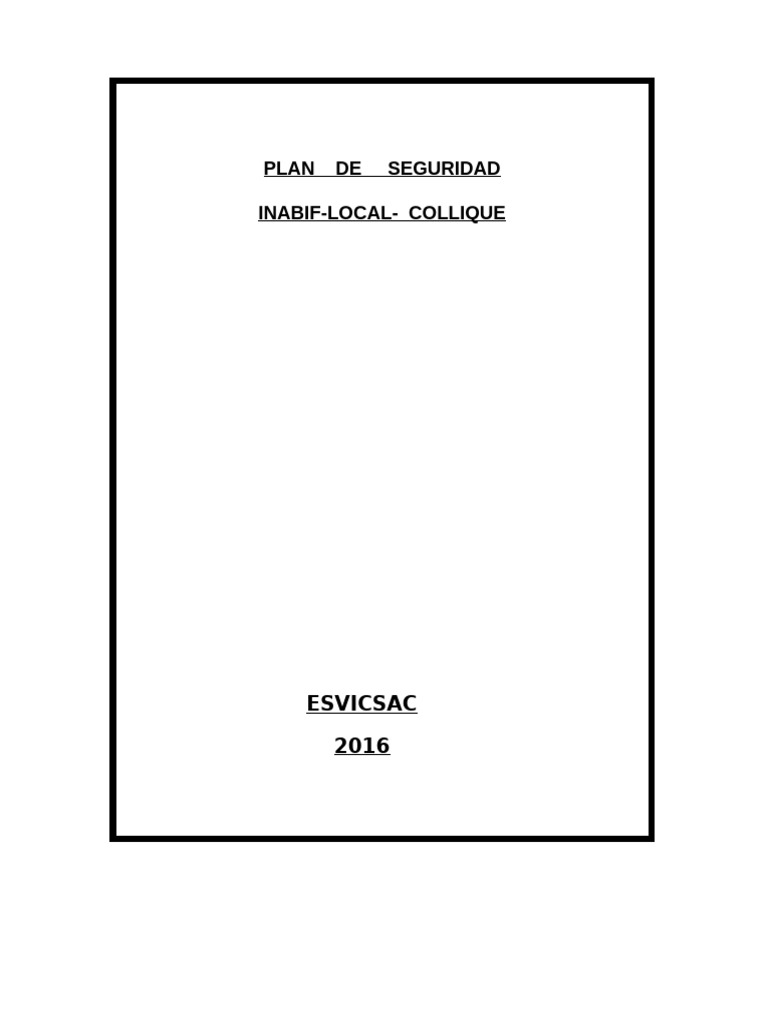 Plan Integral de Seguridad Collique | PDF | Valores | Temblores