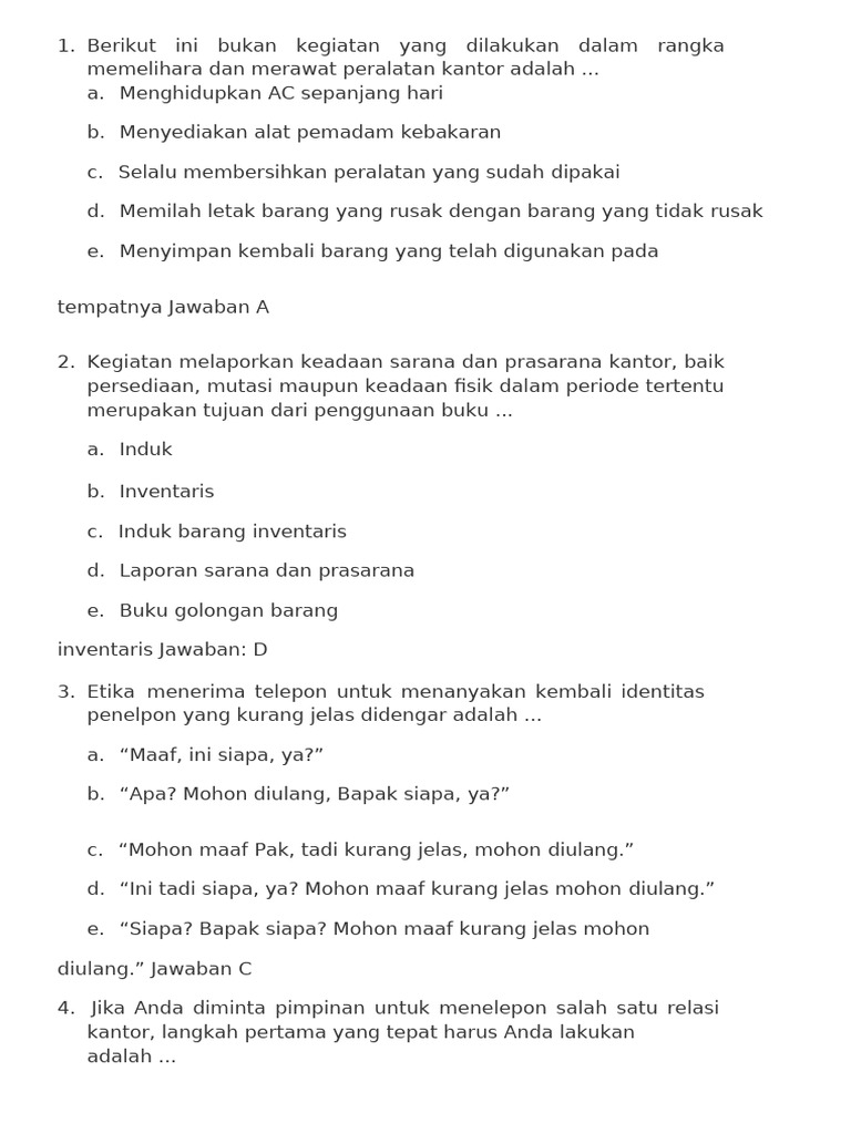 Latihan Soal PPPK Operator Layanan Operasional PDF | PDF