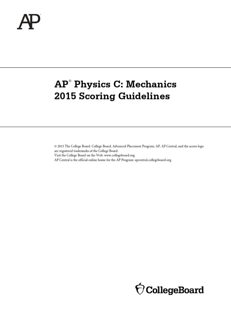 AP Physics C Mechanics 2015 Guidelines | PDF | Kinematics | Velocity