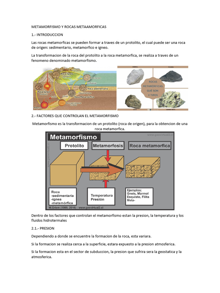 Roca Metamórfica | PDF | Roca (geología) | Ciencias Naturales