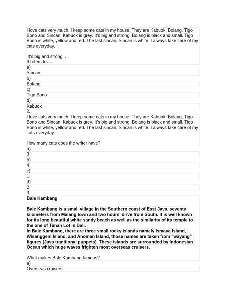 Soal Text Descriptive Kls 9 | PDF