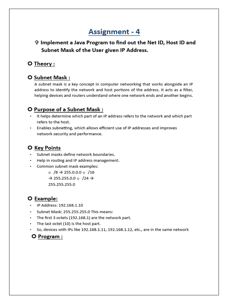 Java Program for IP Address Analysis | PDF