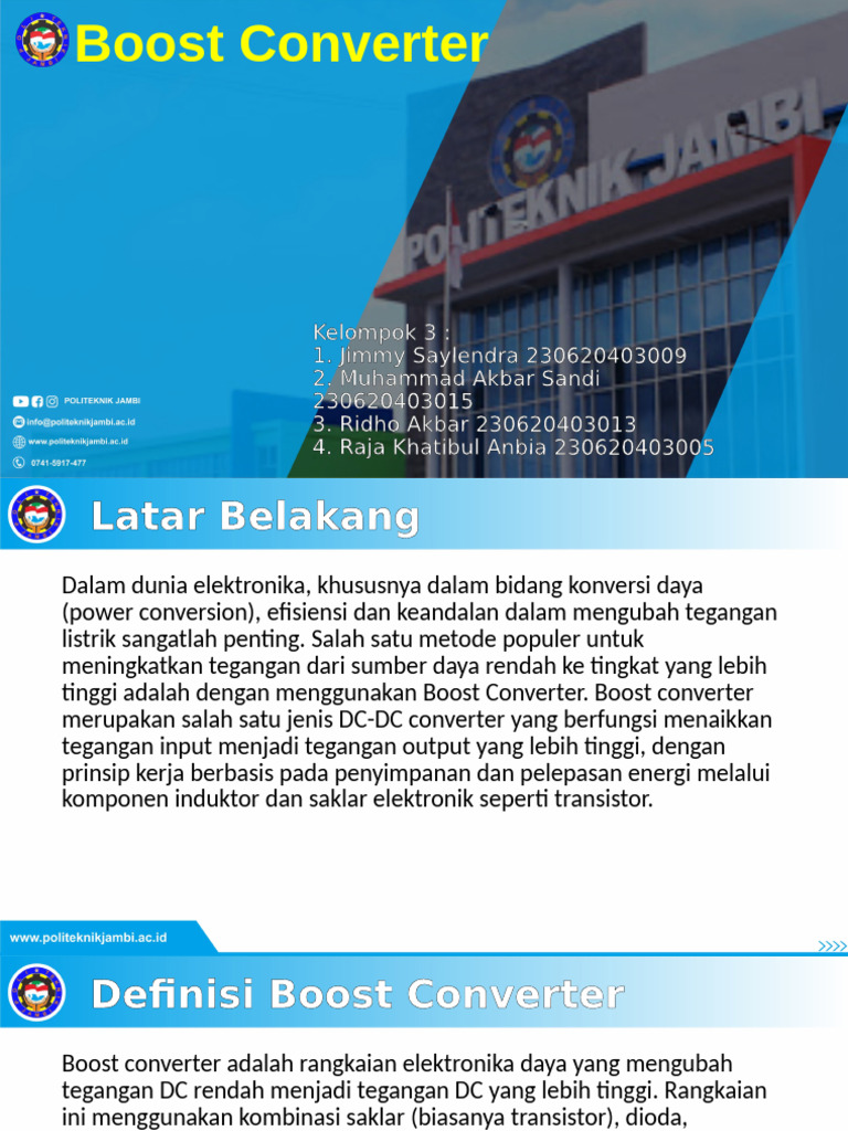 Prinsip dan Aplikasi Boost Converter | PDF