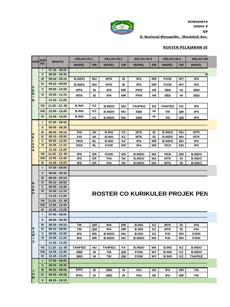 ROSTER SMT 2 THN 24 - 25 | PDF
