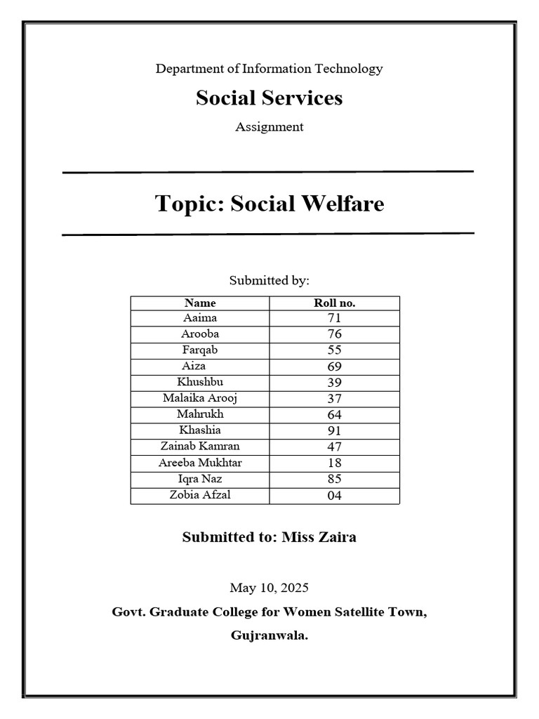 Overview of Social Welfare in Pakistan | PDF | Poverty | Poverty ...