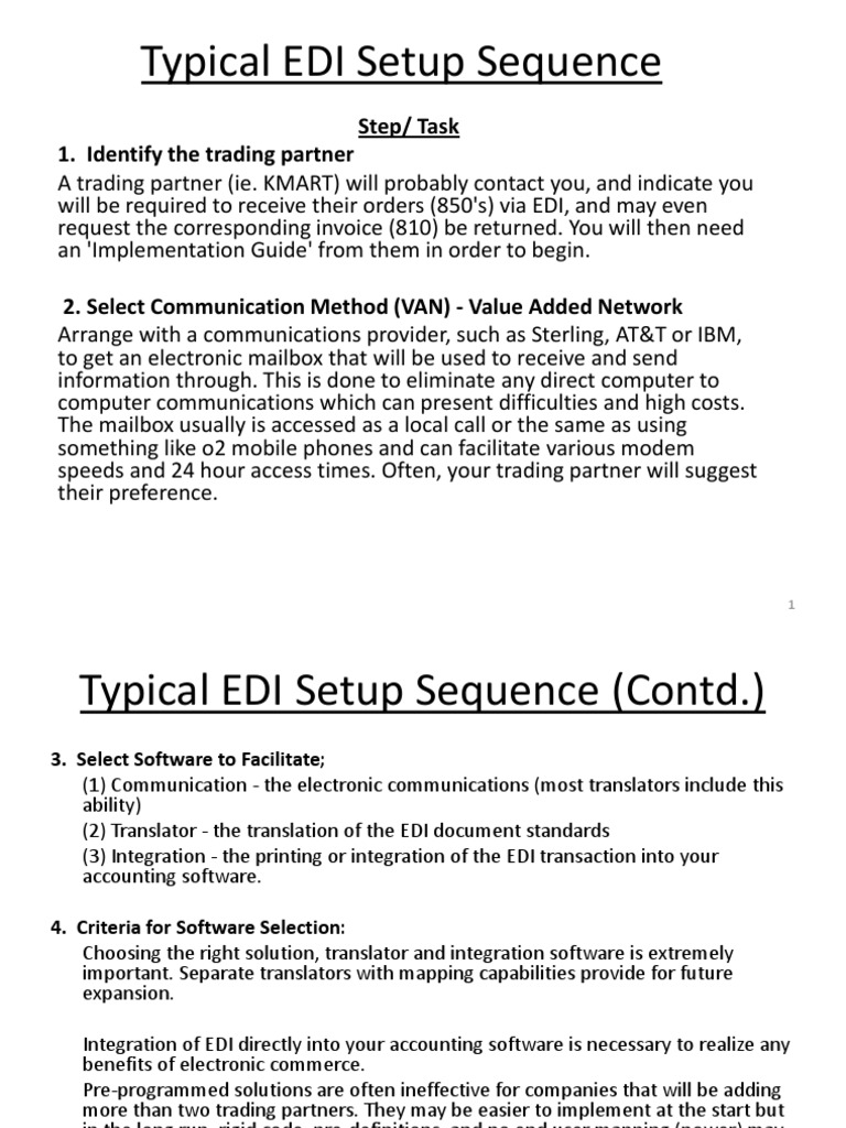 EDI Setup Process Overview | PDF | Electronic Data Interchange | Areas ...