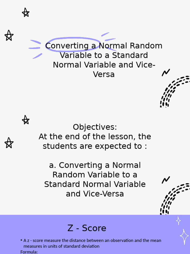 Converting Normal to Standard Variables | PDF | Standard Score | Normal ...