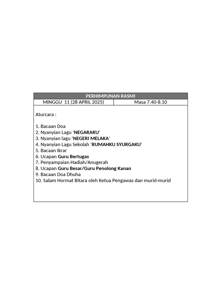 Perhimpunan Rasmi | PDF