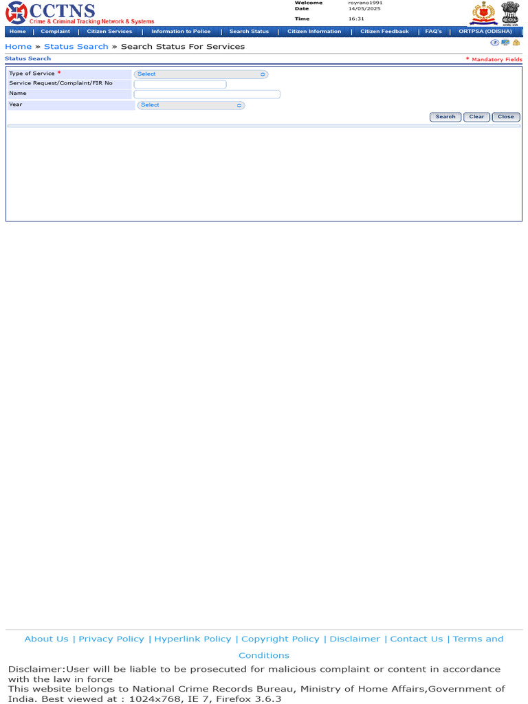 Government of India, Ministry of Home Affairs, National Crime Records ...