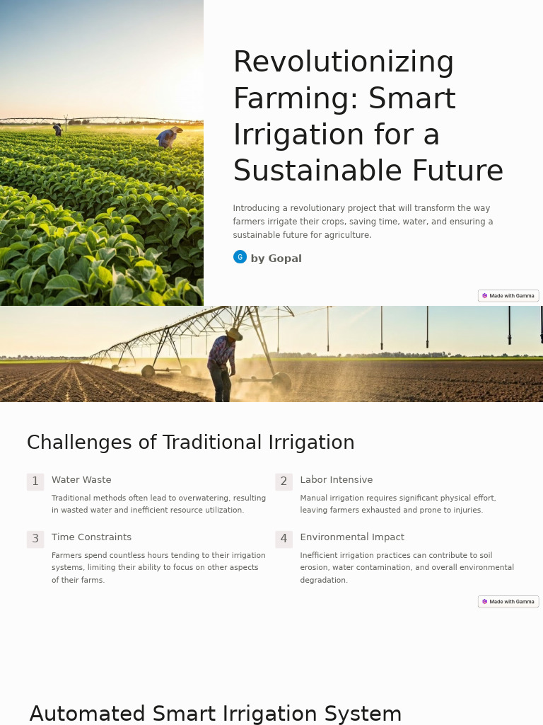 Revolutionizing Farming Smart Irrigation For A Sustainable Future | PDF ...
