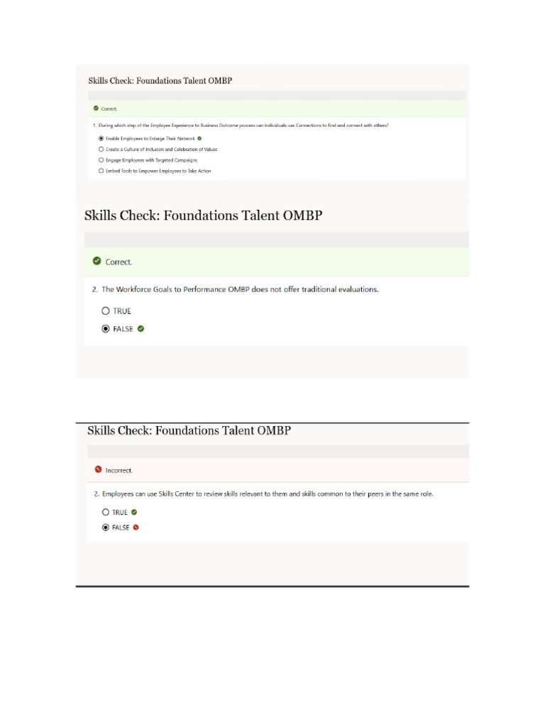 Skills Check - Foundations Talent OMBP - Beginers | PDF