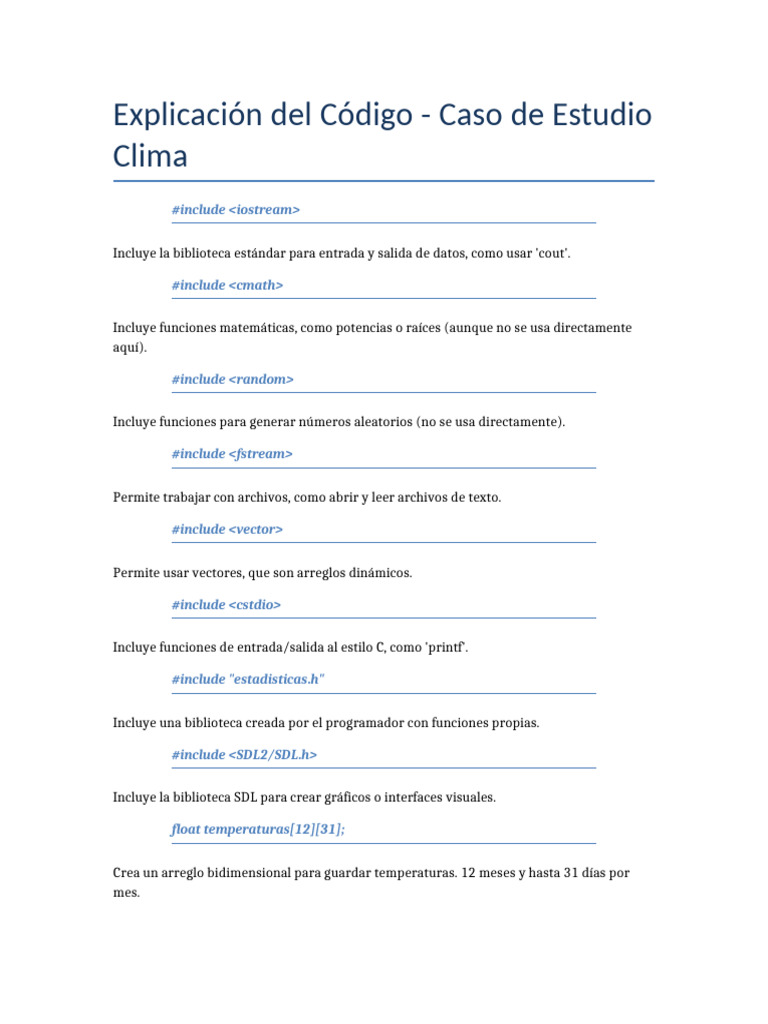 Explicacion Codigo Clima | PDF