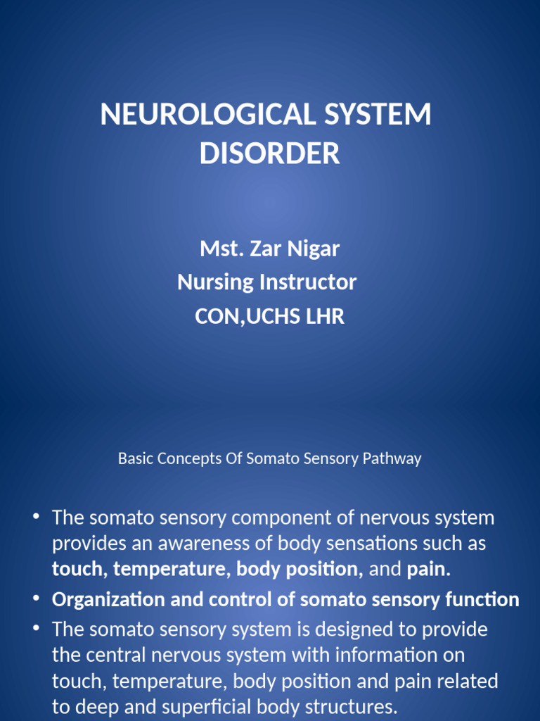 Overview of Somatosensory Pathways | PDF | Somatosensory System | Pain