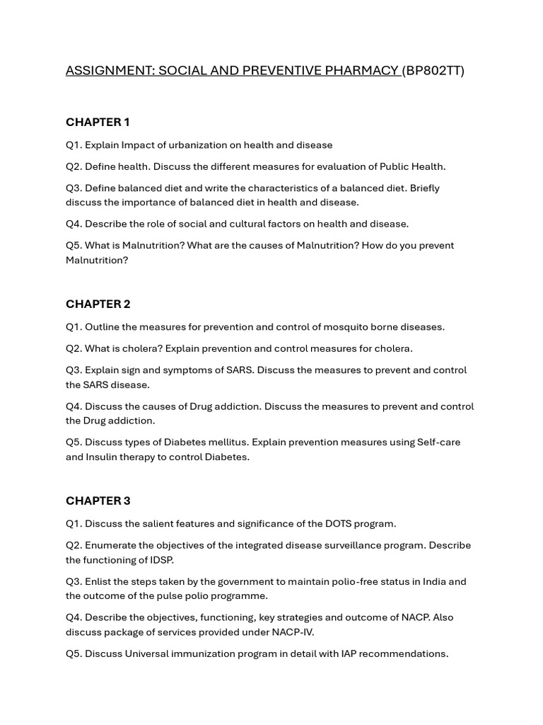 Social and Preventive Pharmacy Overview | PDF