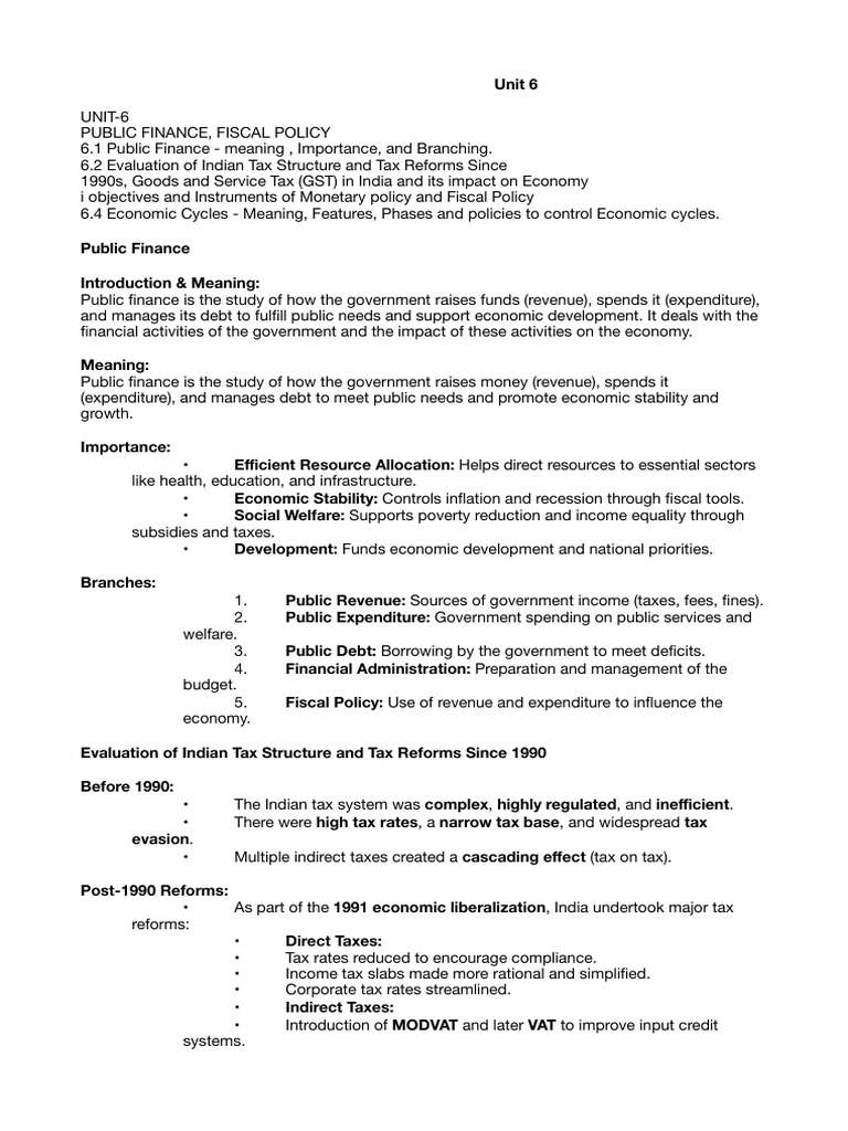 Public Finance and Tax Reforms in India | PDF | Taxes | Fiscal Policy