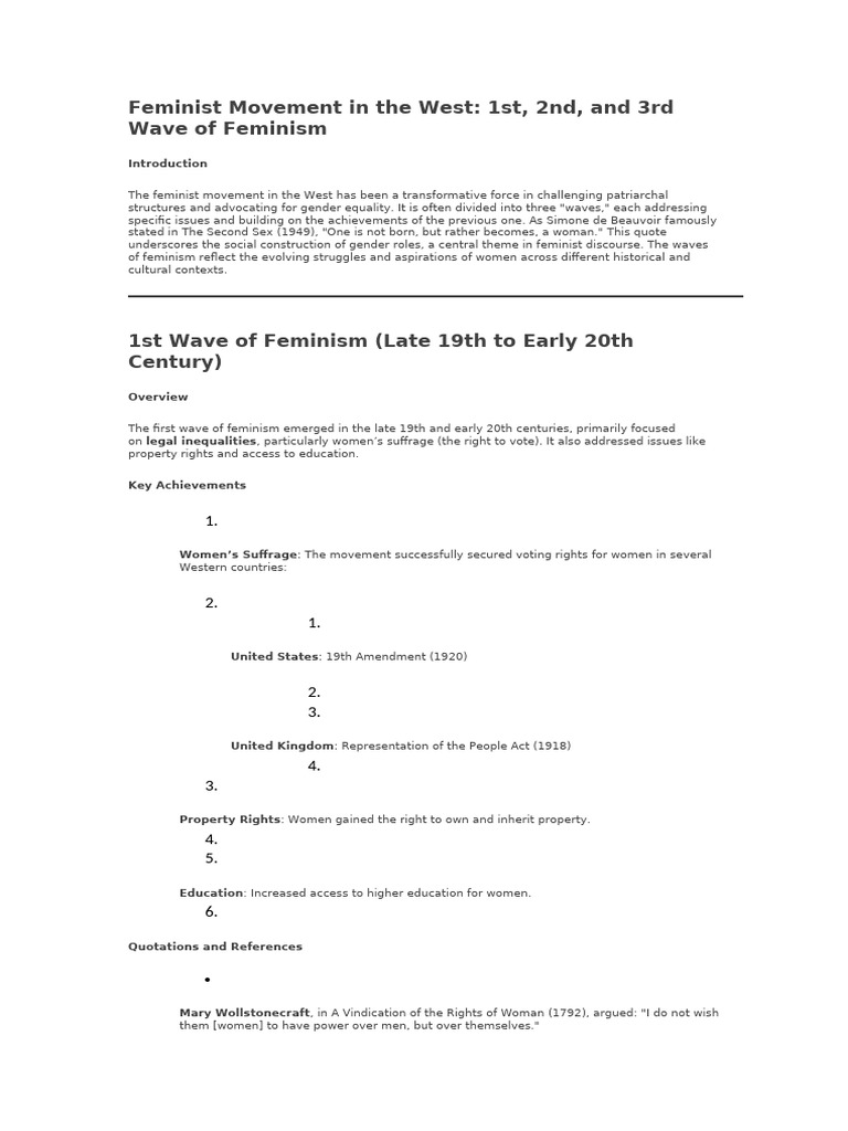 Waves of Feminism: A Historical Overview | PDF | Gender Studies | Feminism