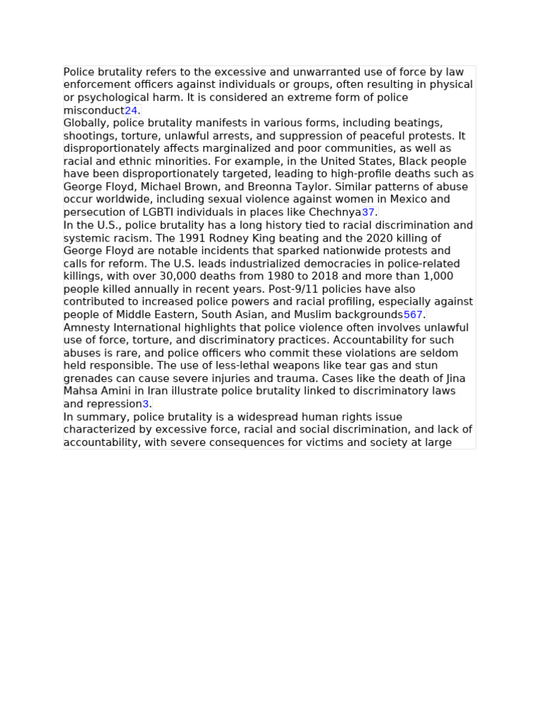 Understanding Police Brutality Issues | PDF
