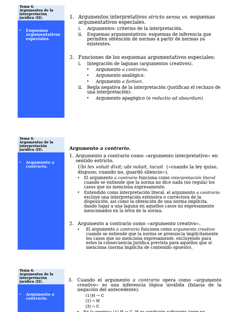 Argumentos en la interpretación jurídica | PDF | Argumento | Lógica