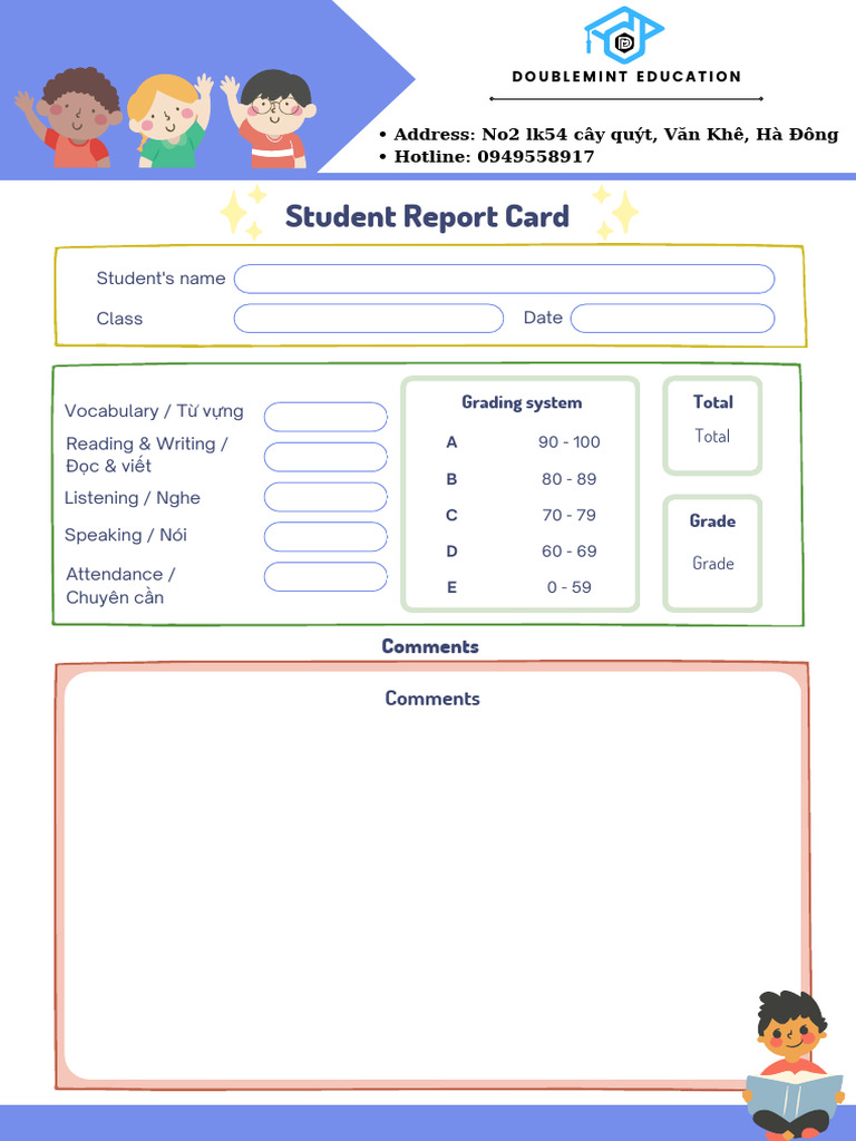 Colourful Student Report Card PDF | PDF