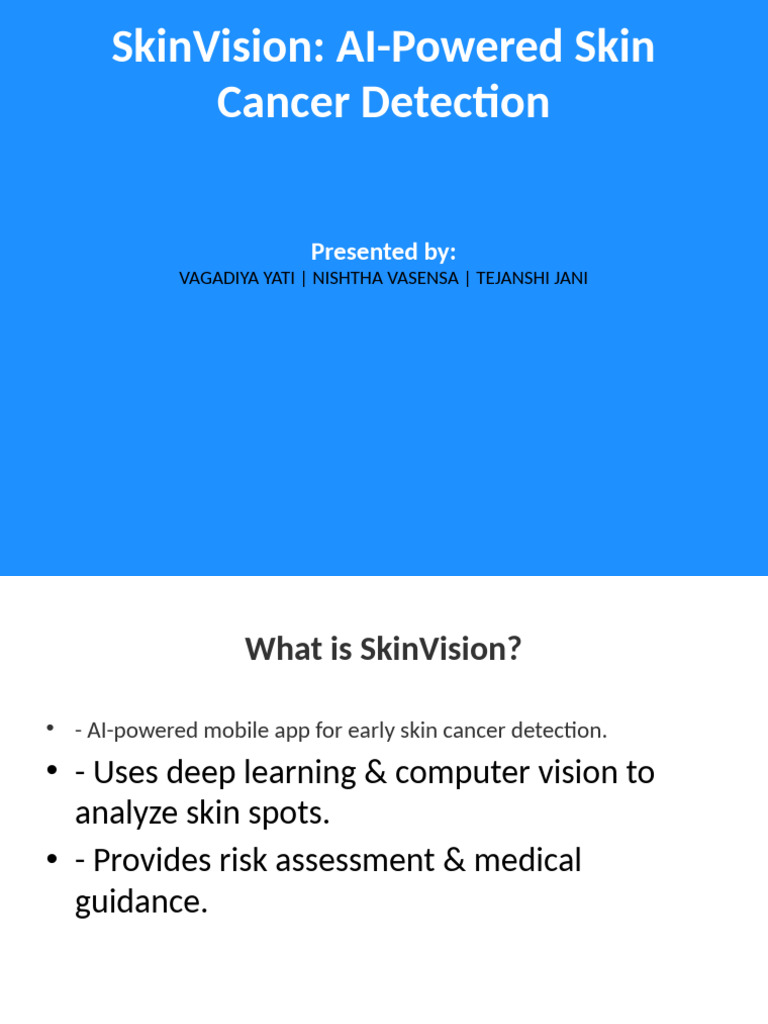 SkinVision: AI for Skin Cancer Detection | PDF