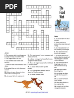 Food Web Crossword