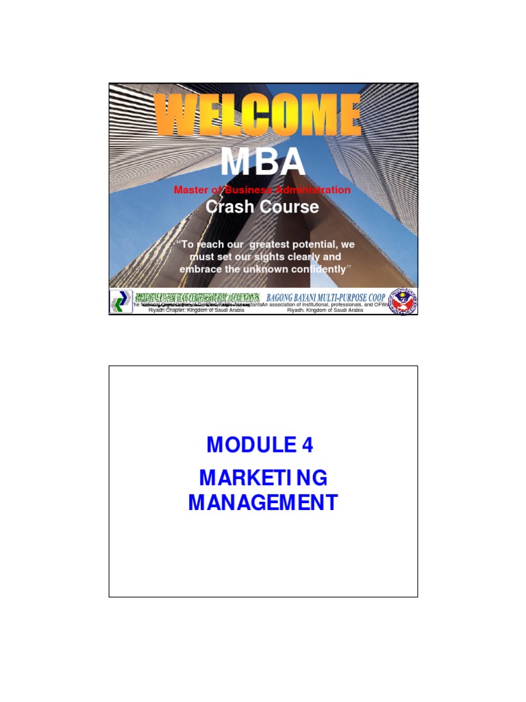 MBA Marketing Management Crash Course | PDF | Market Segmentation ...