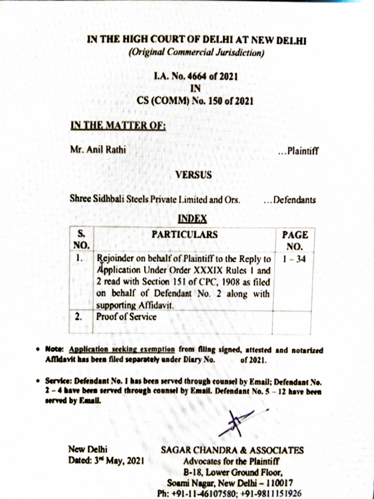 Rejoinder Sample Brief, Mar 14, 2025 | PDF