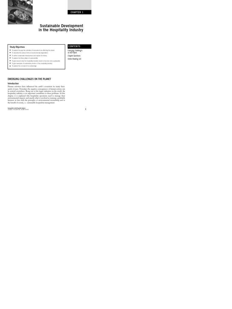 Sustainable Development in The Hospitality Industry | PDF ...