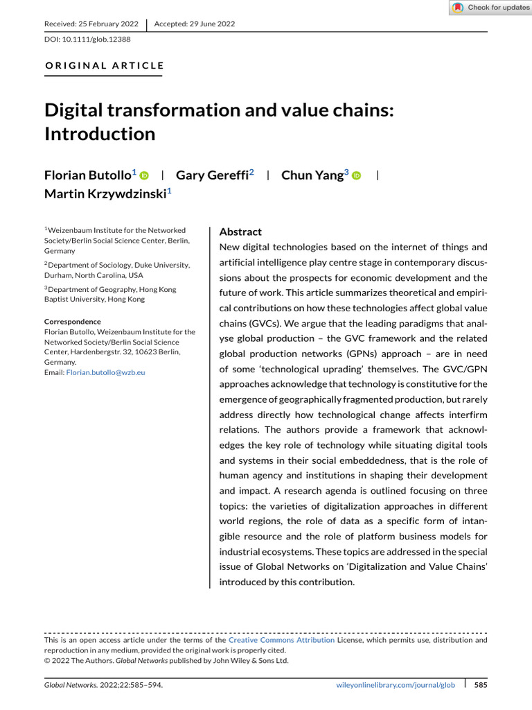 Global Networks - 2022 - Butollo - Digital Transformation and Value ...