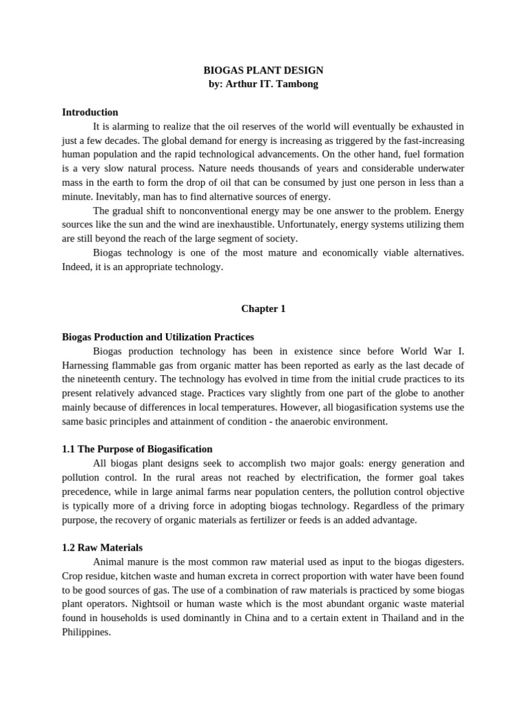 Biogas Plant Design and Construction Guide | PDF | Anaerobic Digestion ...
