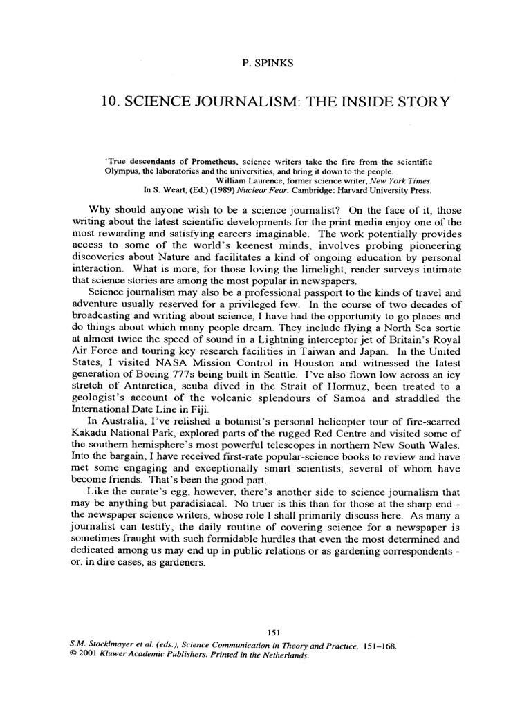 Inside Science Journalism Insights | PDF | Science