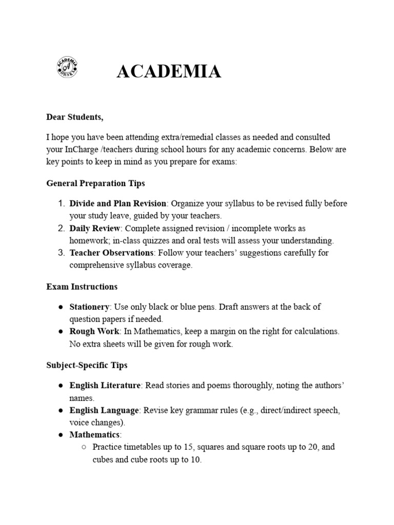 Guidelines For Students | PDF | Teachers