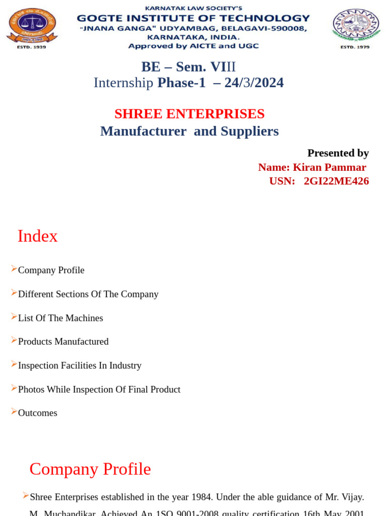 Shree Enterprises Internship Overview | PDF